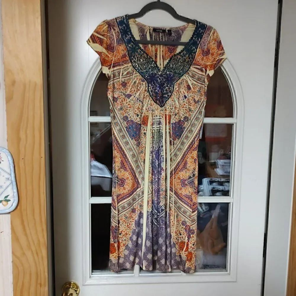 New Apt 9 Yellow Multi-Colored Dress Size Women's Small